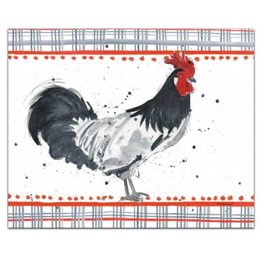 Carolines Treasures 8062LCB 15 x 12 in Large Rooster Glass Cutting Board